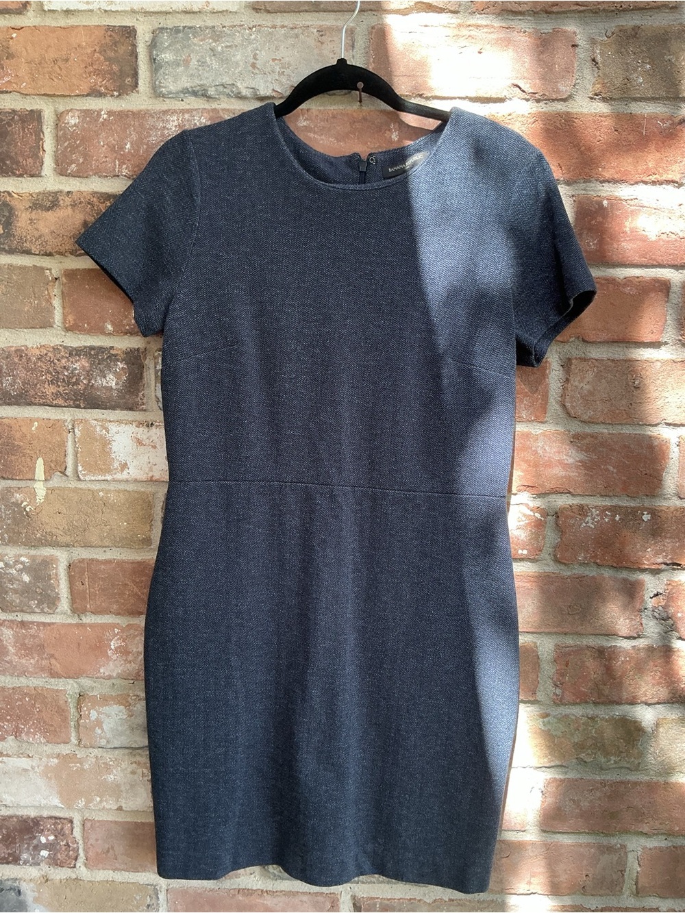 Banana Republic Short-Sleeve Mini Dress in Charcoal 12